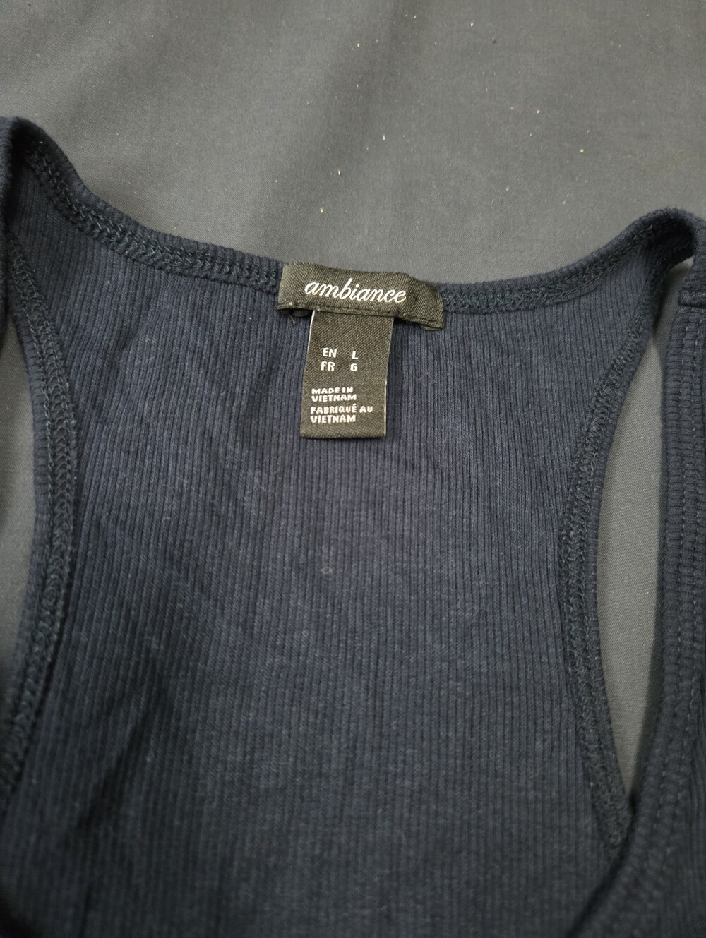 Navy Ribbed Racerback Tank Top - Picture 2 of 3